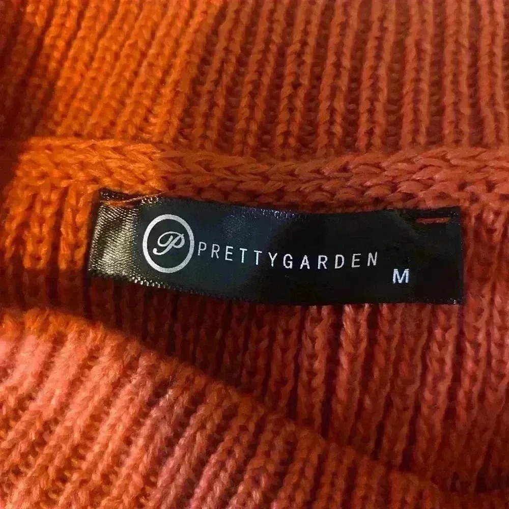 Pretty Garden Rust Balloon Puff Sleeve Cozy Knit Sweater Size M - Picture 12 of 12
